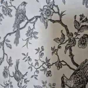Tissu toile de Jouy aux motifs Noir Biou